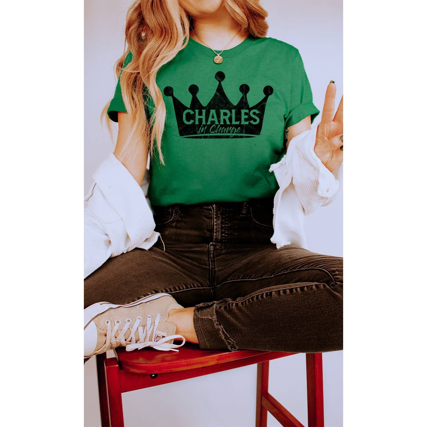 Kissed Apparel - Wholesale Screen Printed T-Shirt - Women's - Charles in Charge Crown Graphic Tee4