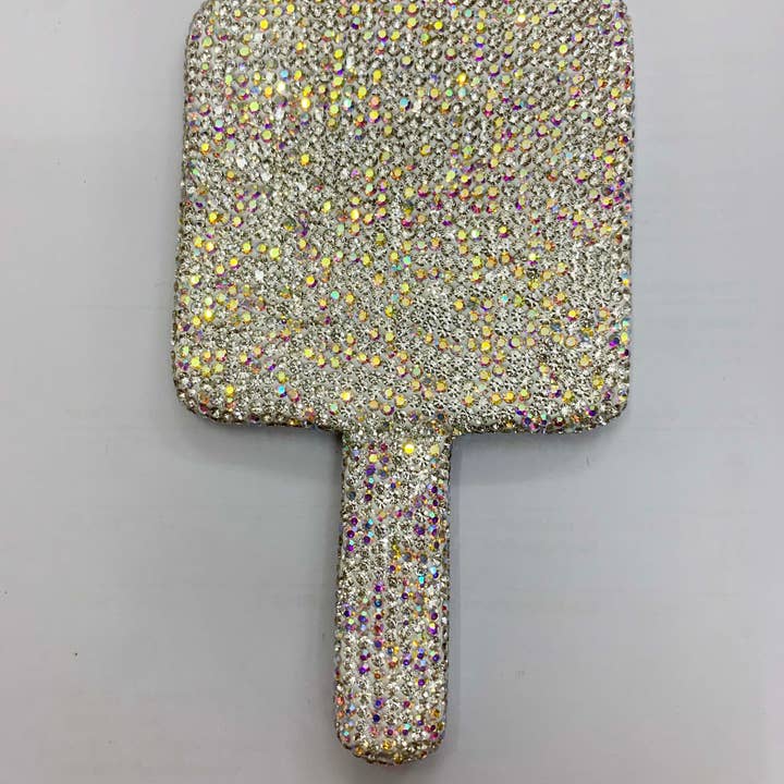 Ole - Wholesale Compact mirror - Square Ceramic Rhinestone Hand Mirror M043017