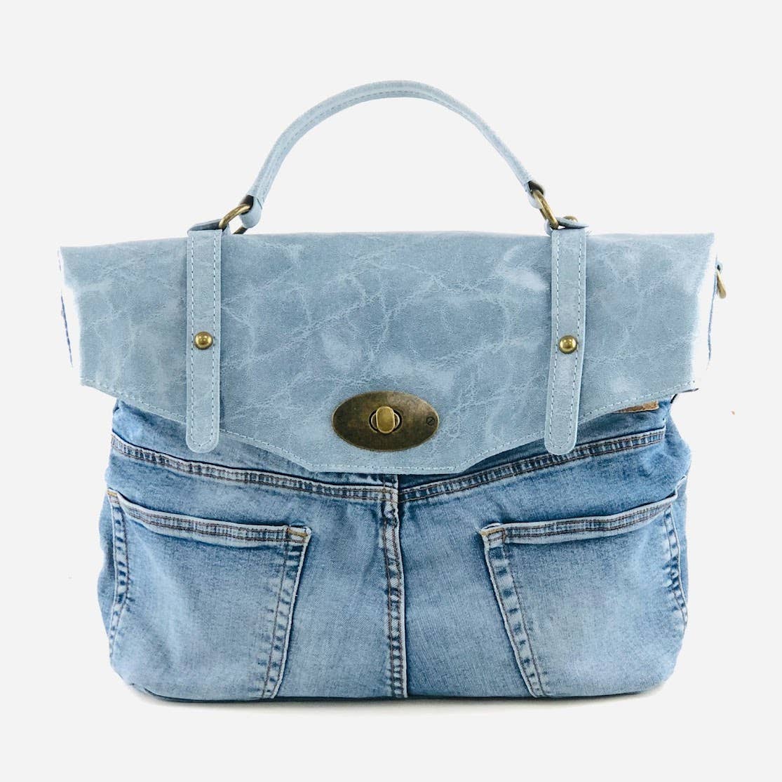 MILANO AMOUR - Wholesale Top Handle Bag - Women's - POSTINA LEONARDO VINTAGE DENIM PATTA SHINYLAMB COVER19