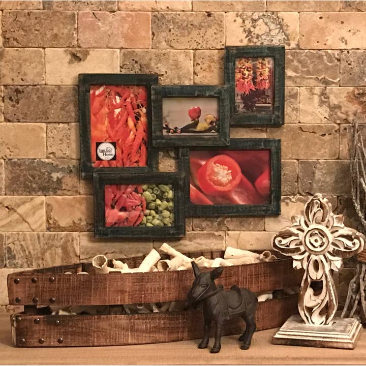 Wilco Home - Wholesale Collage Picture Frame - 5-Photo Dimensional Mango Wood Wall Frame Collage