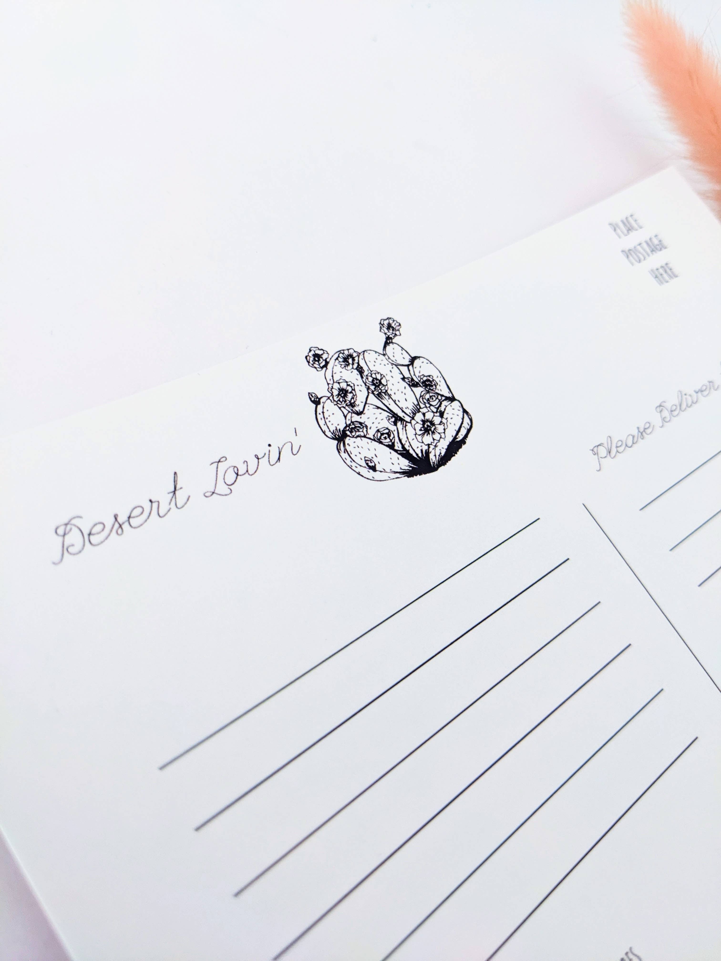 Mary Felker Art and Design - Wholesale Postcard - Desert Love Cactus Postcard, Cactus Card, Cactus Stationary5