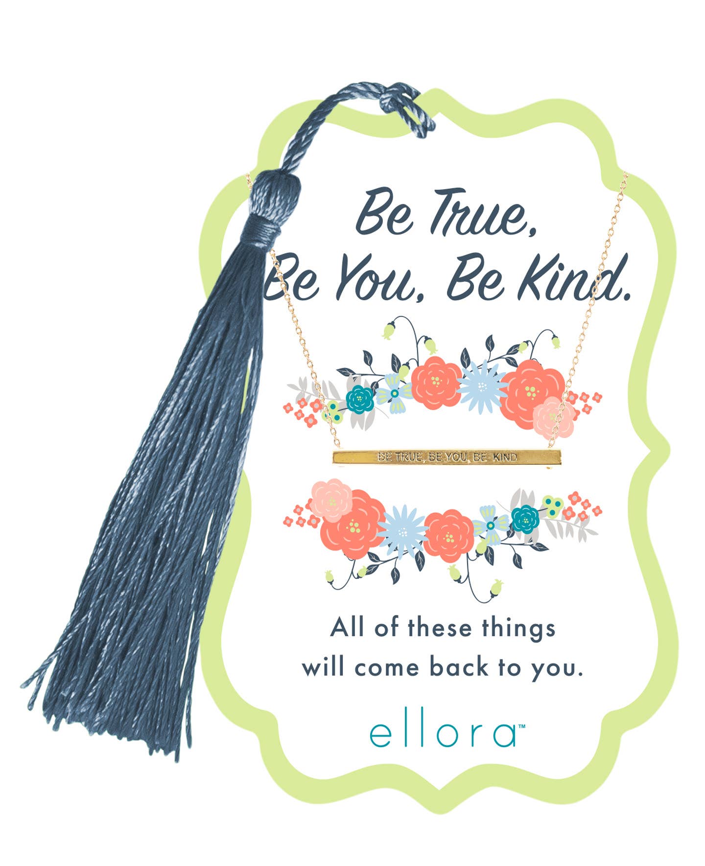 ellora - Wholesale Kids Necklace - Kids - Be True Bar Necklace - Gold on Simply Stated Card0