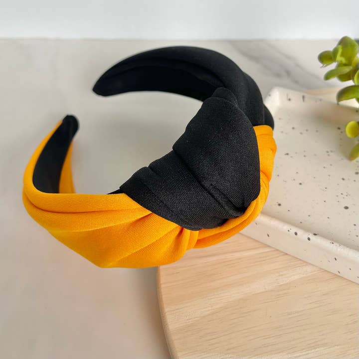 Two Tone Headband - Black and Yellow for wholesale by MODish Design Co