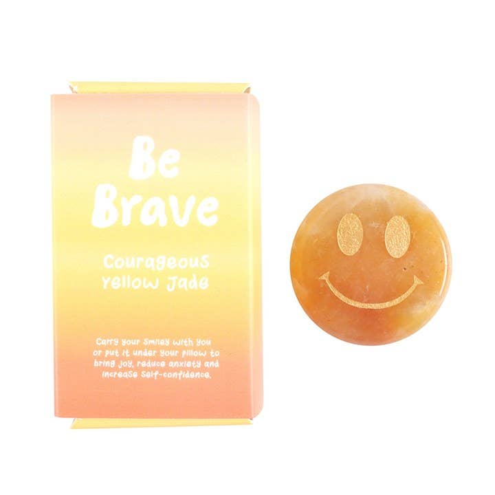 Something Different Wholesale - Wholesale Spiritual Stone/Crystal - Be Brave Yellow Jade Happy Face Crystal