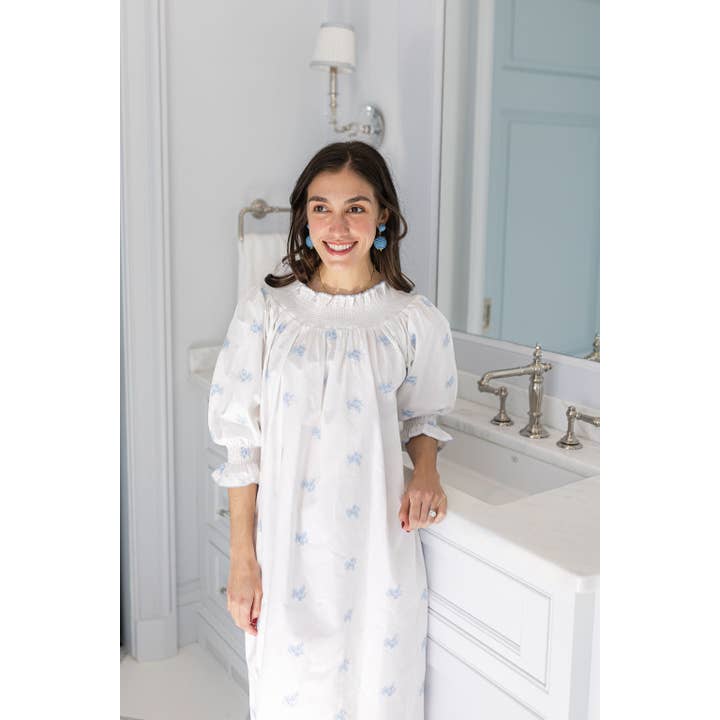 Lenora – Camisa de noite - Mulher por atacado – CAMISOLA DE NOITE DE MANGA COMPRIDA BORDADA EM ALGODÃO NANCY8