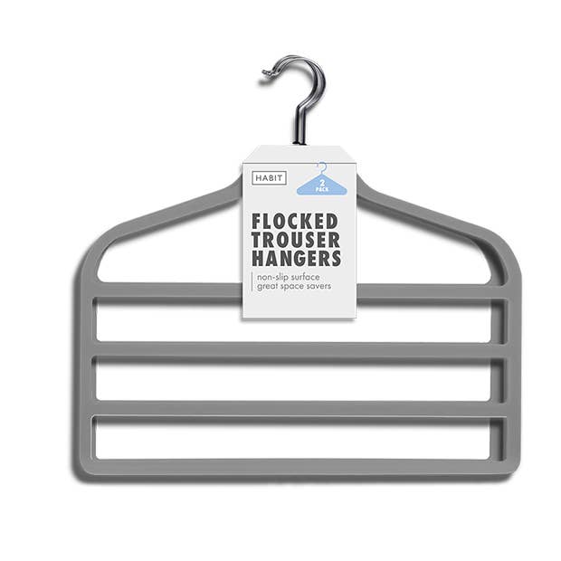 LMT-UK – wholesale Clothes hangers – Velvet Trouser Hanger 2pk - 50562838694952