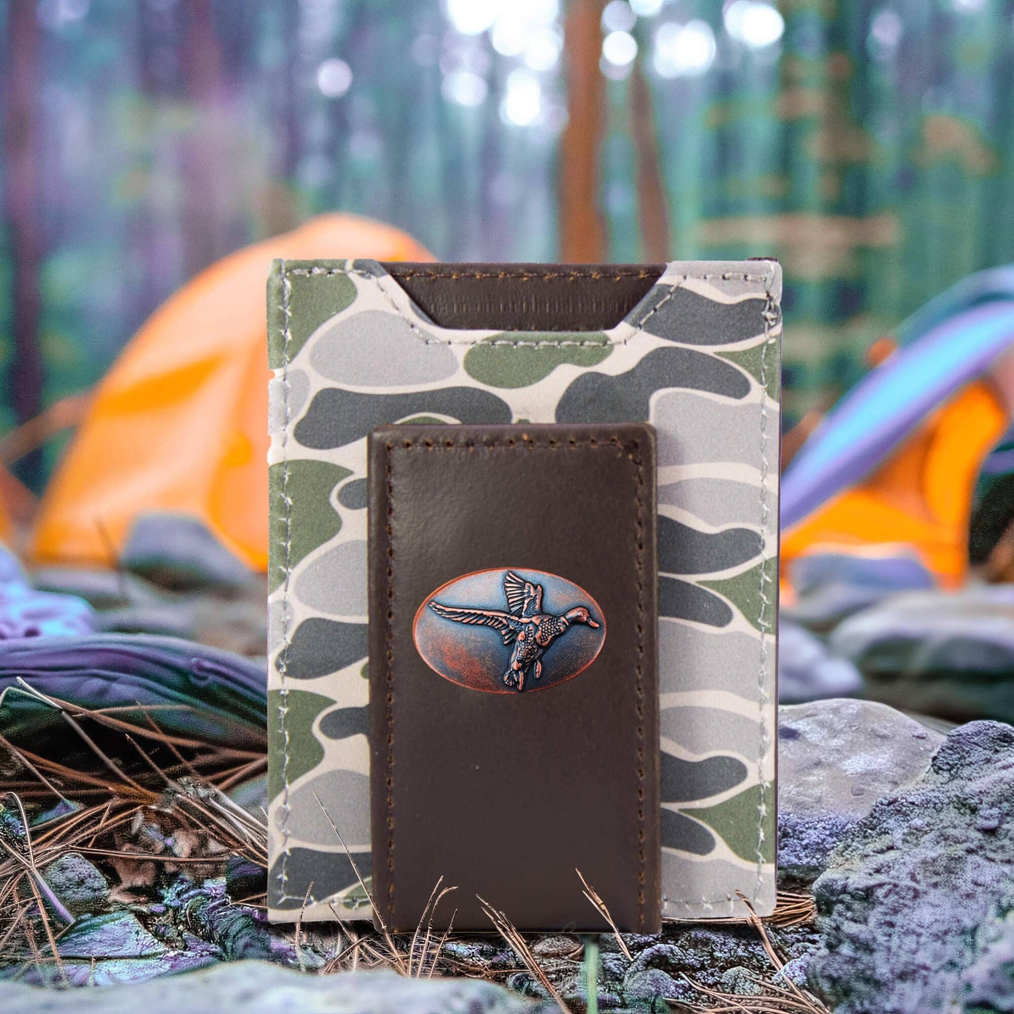 Zep-Pro - Wholesale Wallet - Men's - Mallard Men's Magnetic Front Pocket Old School Camo Leather Wallet.3
