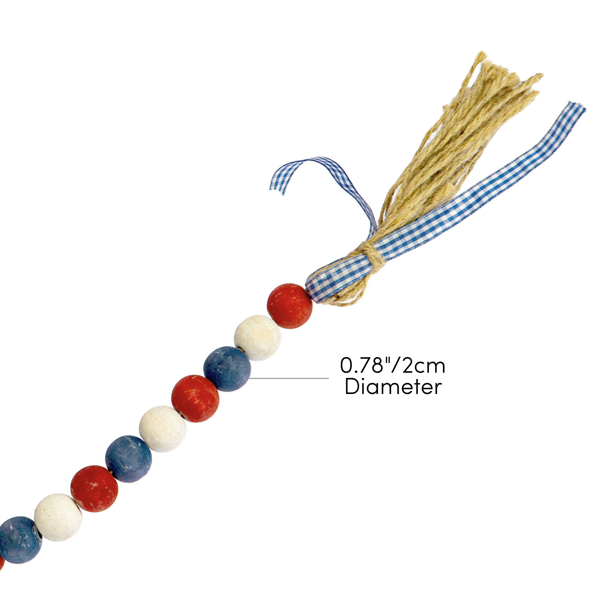 Jacobson - Wholesale Bunting/Garland - 59"L 4th of July Wood Bead Garland - Red White & Blue1