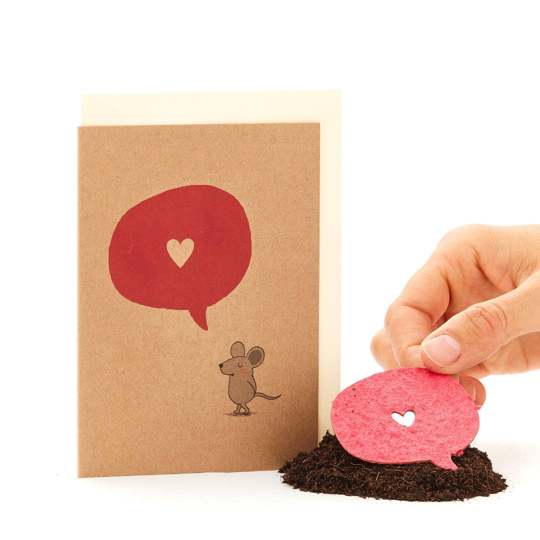 TDJ Stadtgärtner GmbH - Vendita all'ingrosso Biglietti di auguri generici - Biglietto d'auguri - topo con palloncino a forma di cuore1