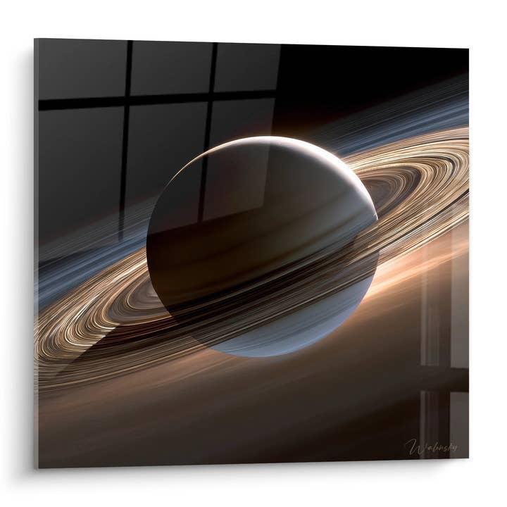 Tableau Saturne et ses anneaux - Éclat cosmique - édition Divers espace pour la vente par Walensky