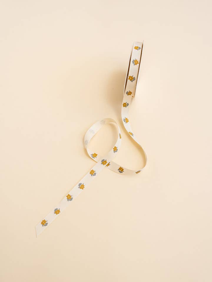 'Gold Floral' Cotton Ribbon for wholesale by Parcel Paper