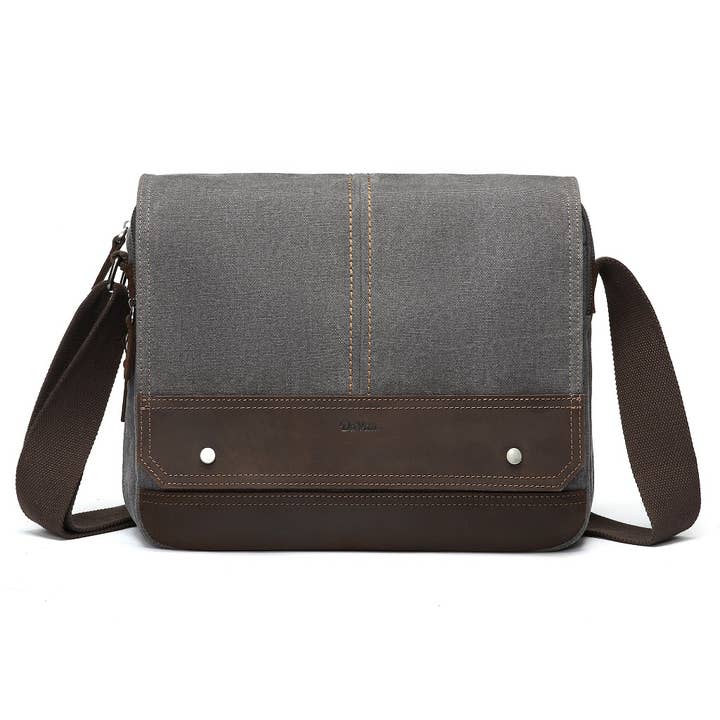 Canvas Messenger Bag MB 8848 (Grey) for wholesale by Davan