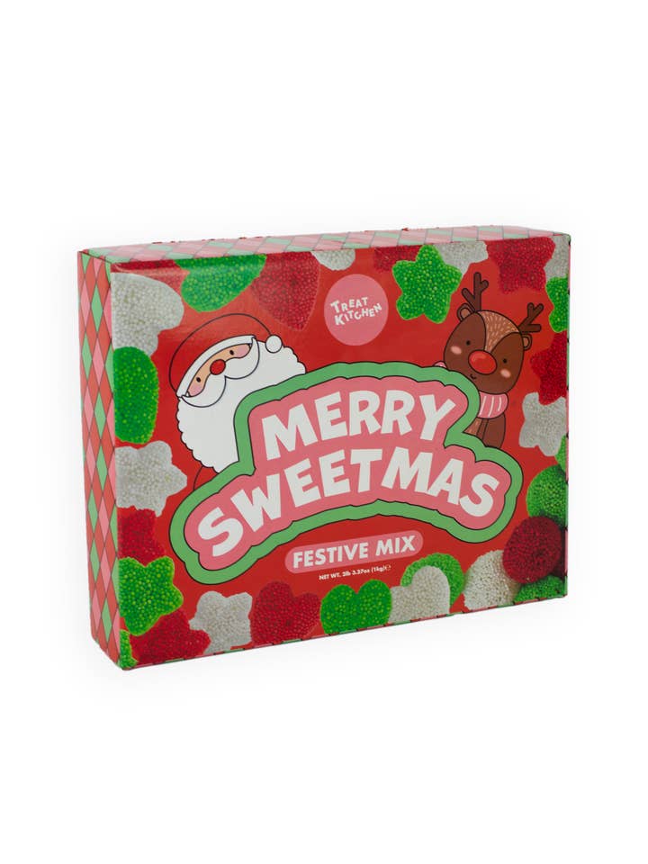 Scatola Regalo di Dolci di Natale Merry Sweetmas 1kg per la vendita all'ingrosso da parte di Treat Kitchen