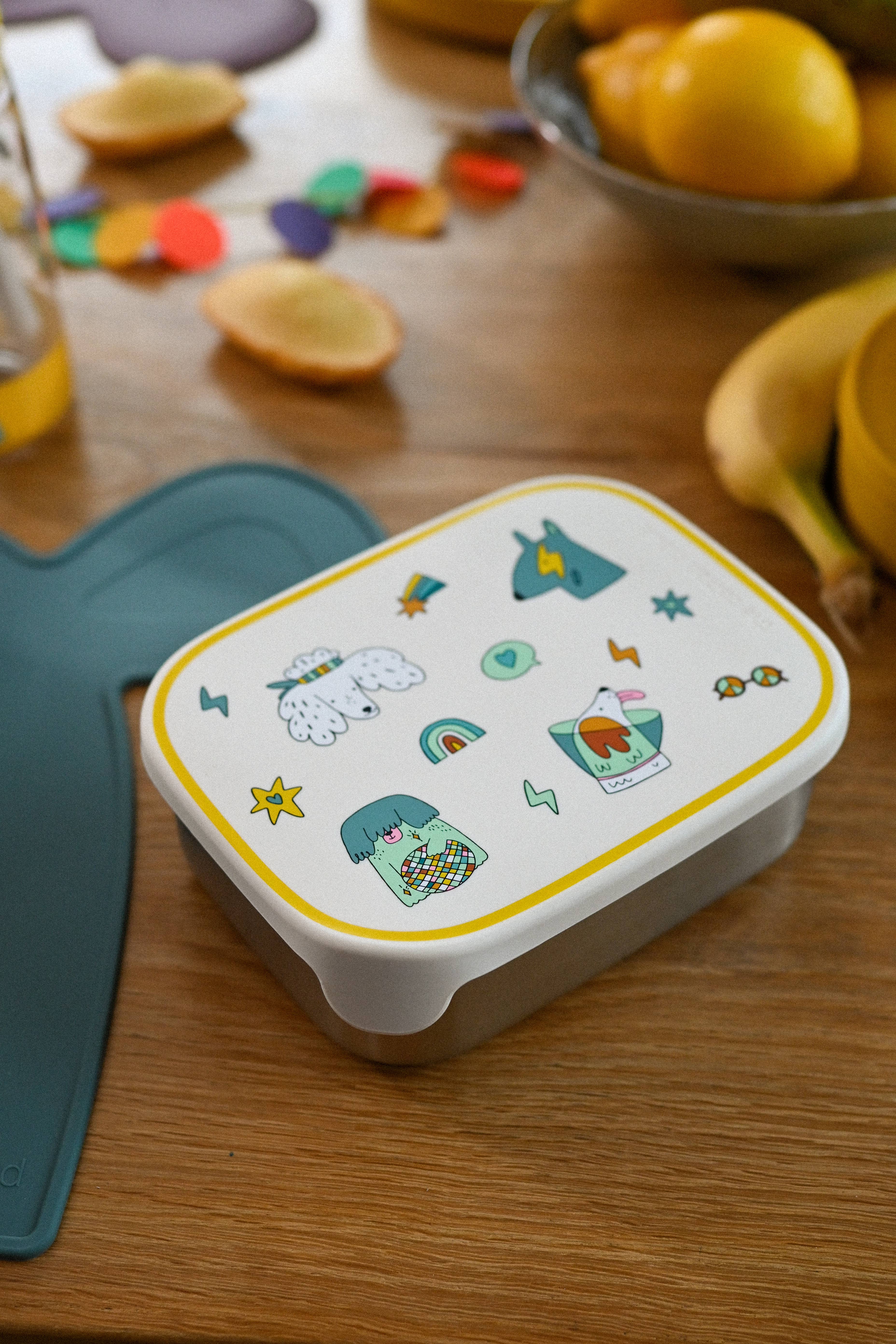 the cotton cloud - Wholesale Lunch Bag/Box - Kids - STAINLESS STEEL LUNCHBOX with compartments Funky Dogs8