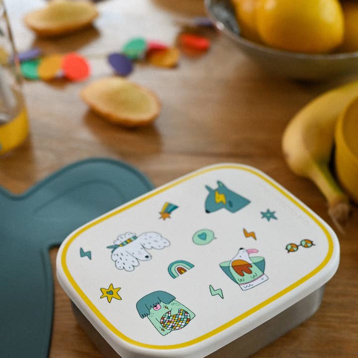 the cotton cloud - Wholesale Lunch bag/box – Kids - STAINLESS STEEL LUNCHBOX with compartments Funky Dogs8