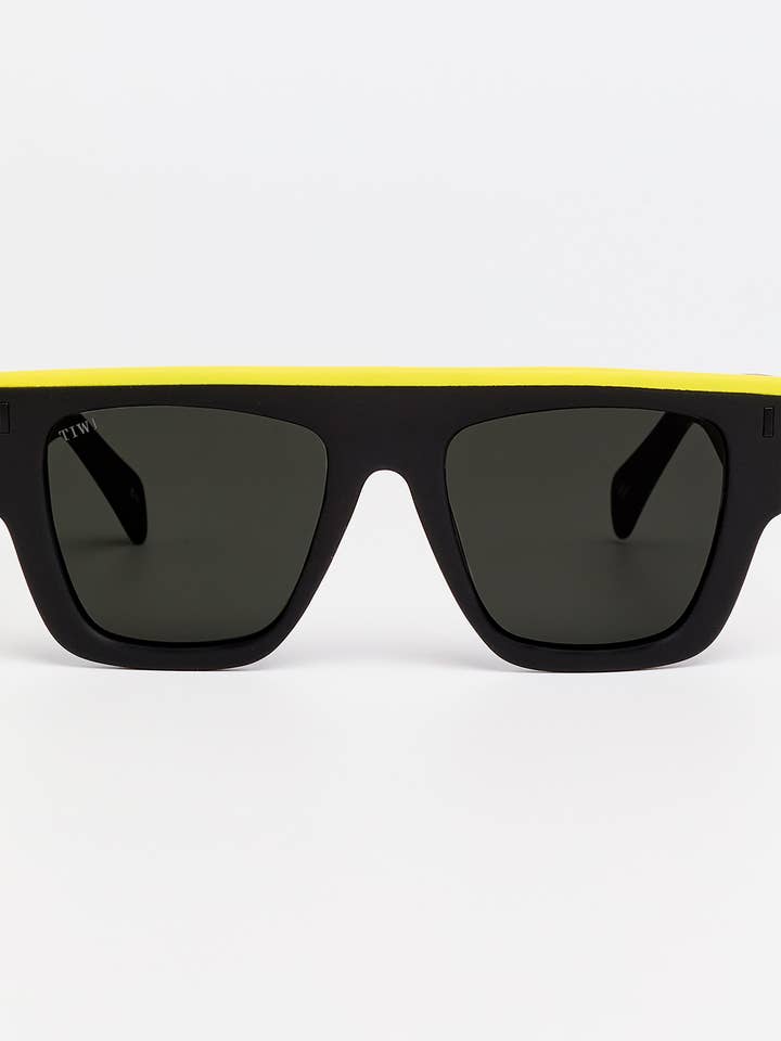 Sunglasses Rubber black/yellow with black lenses for wholesale by TIWI