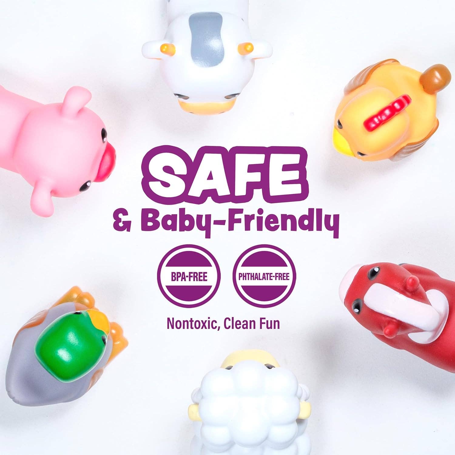 Tub Works LLC - Wholesale Bath Toy - Baby - Tub Works® Barnyard™ Mold Free Bath Toys, 6 Pack5
