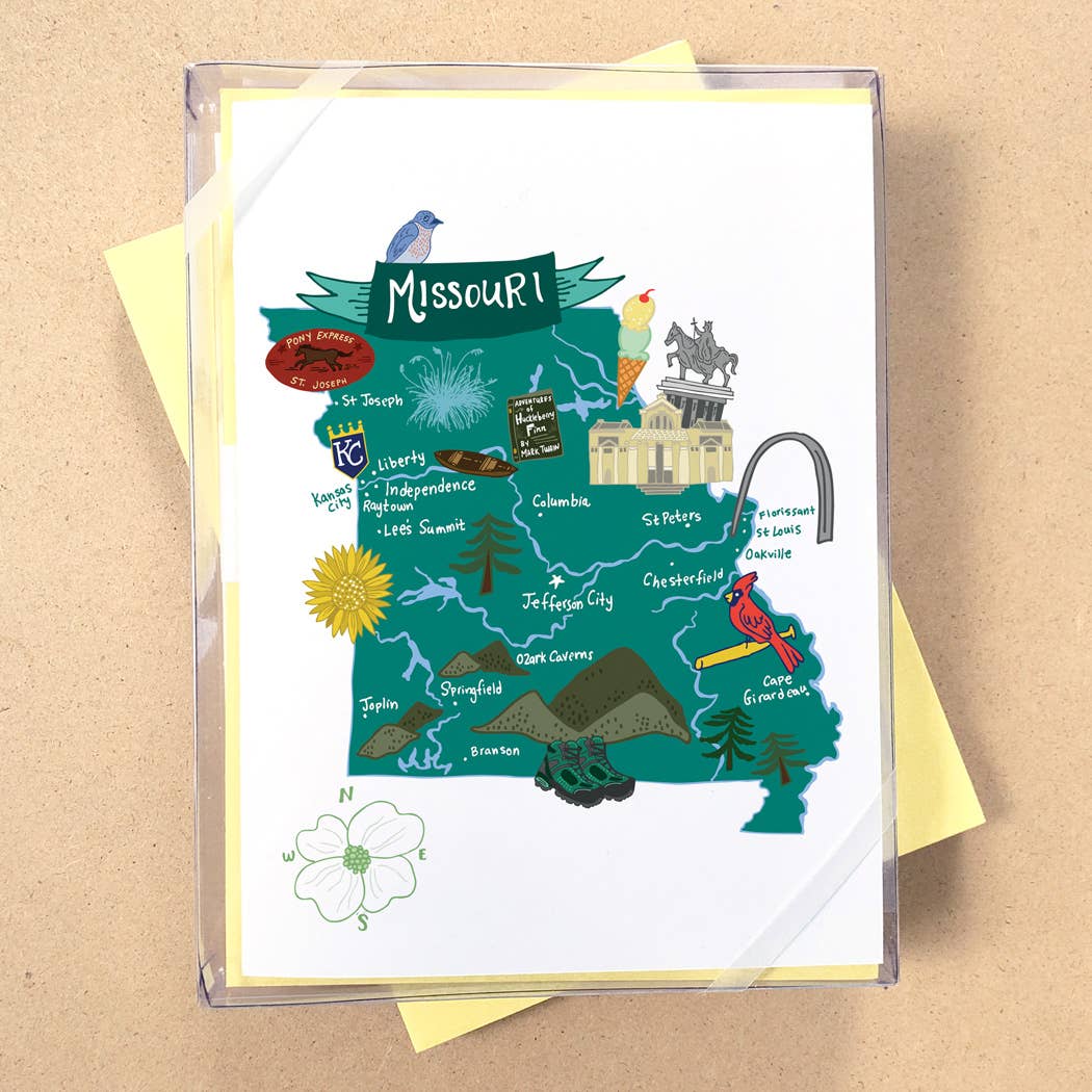 Allport Editions - Wholesale Briefpapier/indexkaartenset - Hallo USA Boxed Card-serie - ALLE 50 STATEN HIER!28