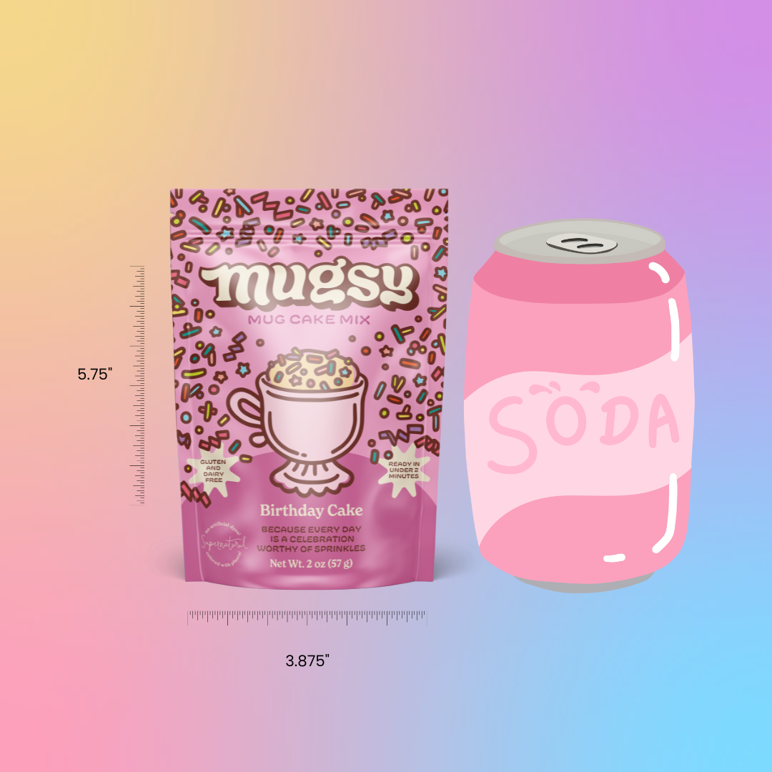 Mugsy Bakes - Wholesale Cake Mix - 2 Flavor Mug Cake Mix Case: Bday Cake, Chocolate Chip Cookie5