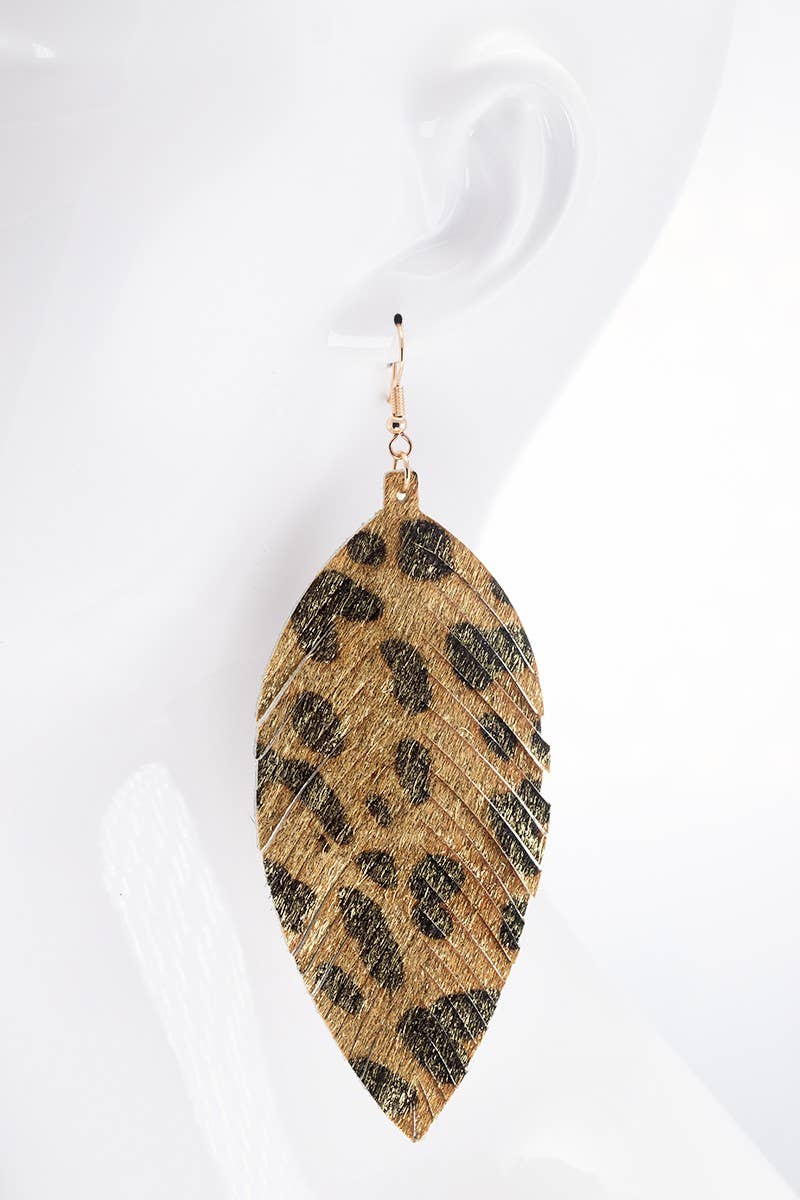Urbanista - Wholesale Dangle Earrings - Animal Print Genuine Leather Earrings2