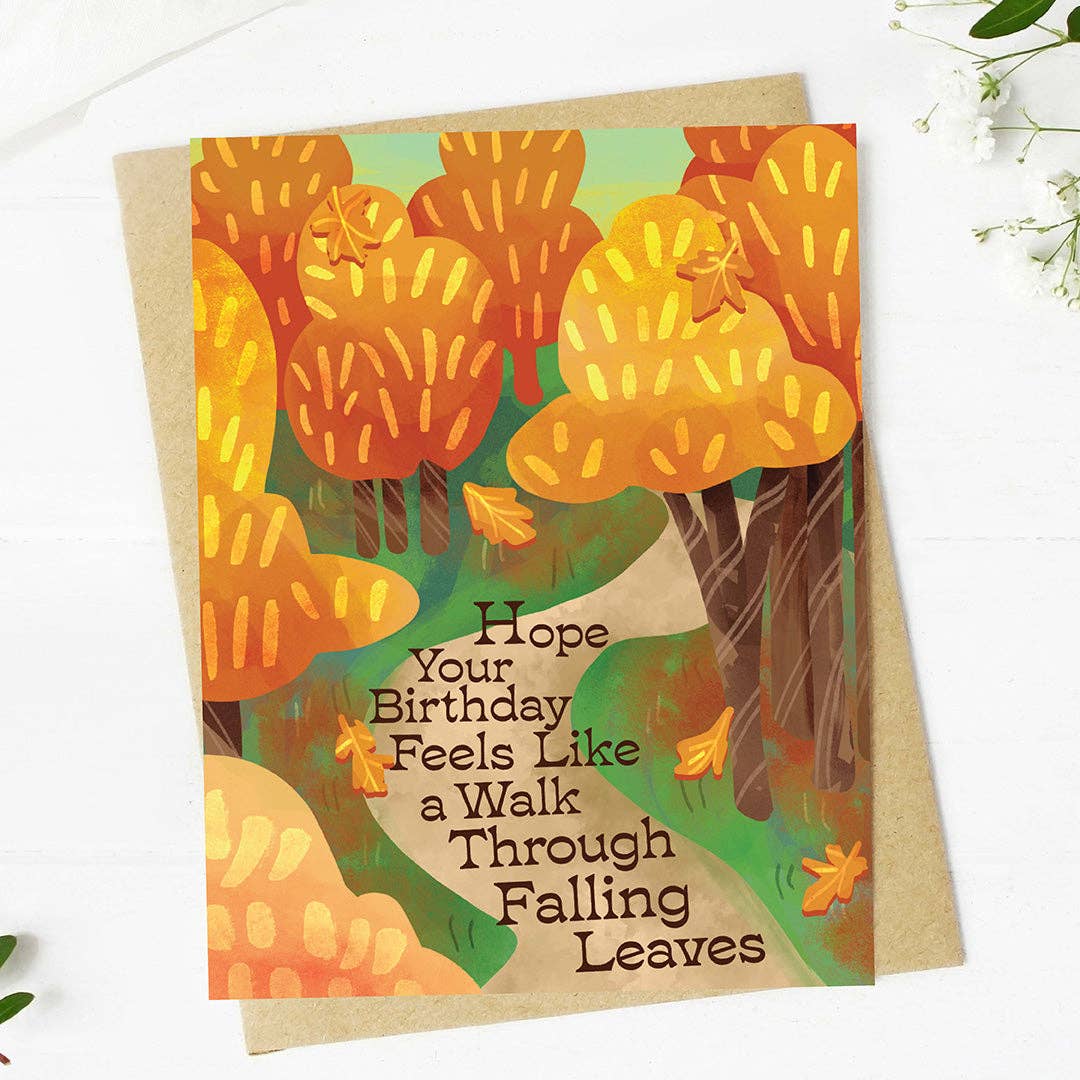 Big Moods - Wholesale Birthday Card - "Like a walk through falling leaves" Fall Birthday Card3