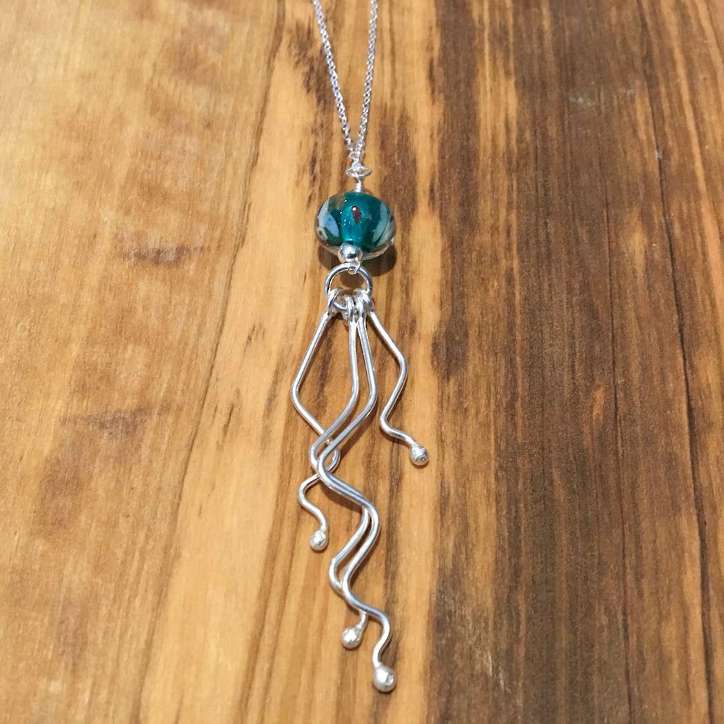 Jackie Gallagher Designs - Handmade Coastal Jewelry – wholesale Pendant/charm necklace – Jellyfish Necklace1