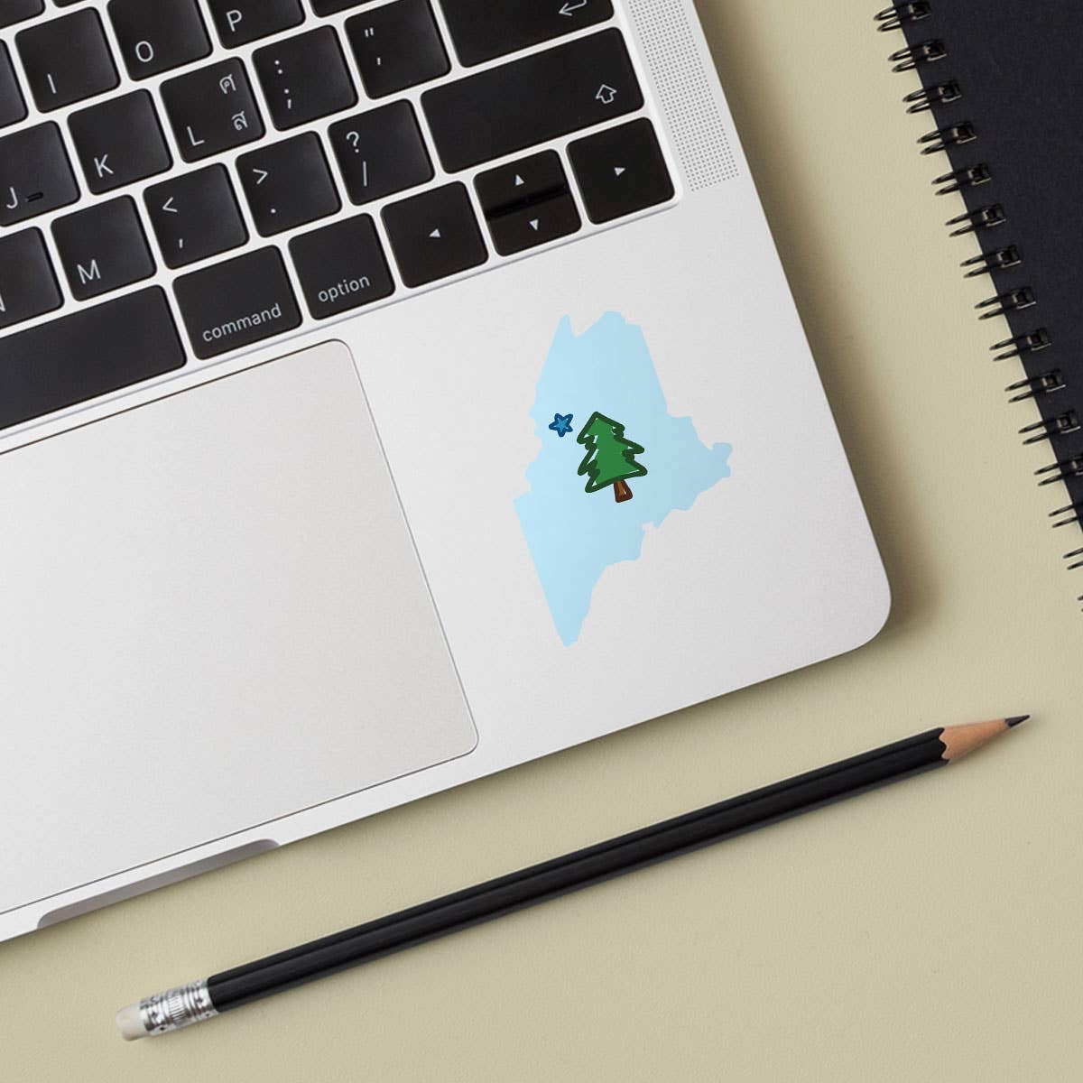 RetroPlanet - Wholesale Phone & Laptop Stickers - Maine State Star & Tree Doodles Mini Sticker 20 ct3