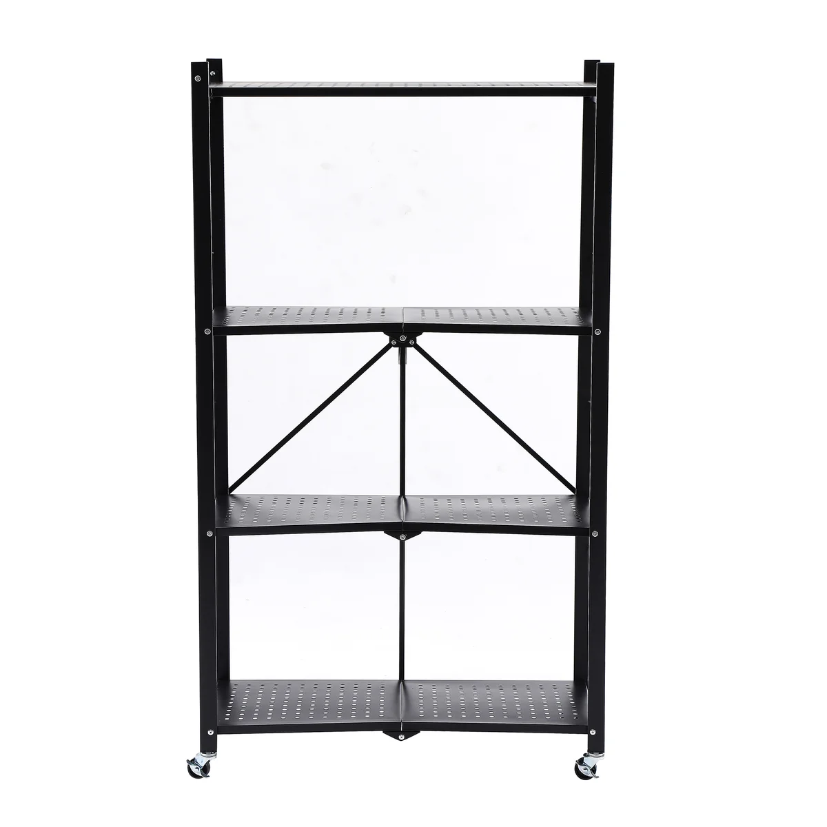 J&V TEXTILES - Wholesale Free Standing Shelf - Assembled Black Foldable Metal Storage Shelving Unit - 3 Sizes!11