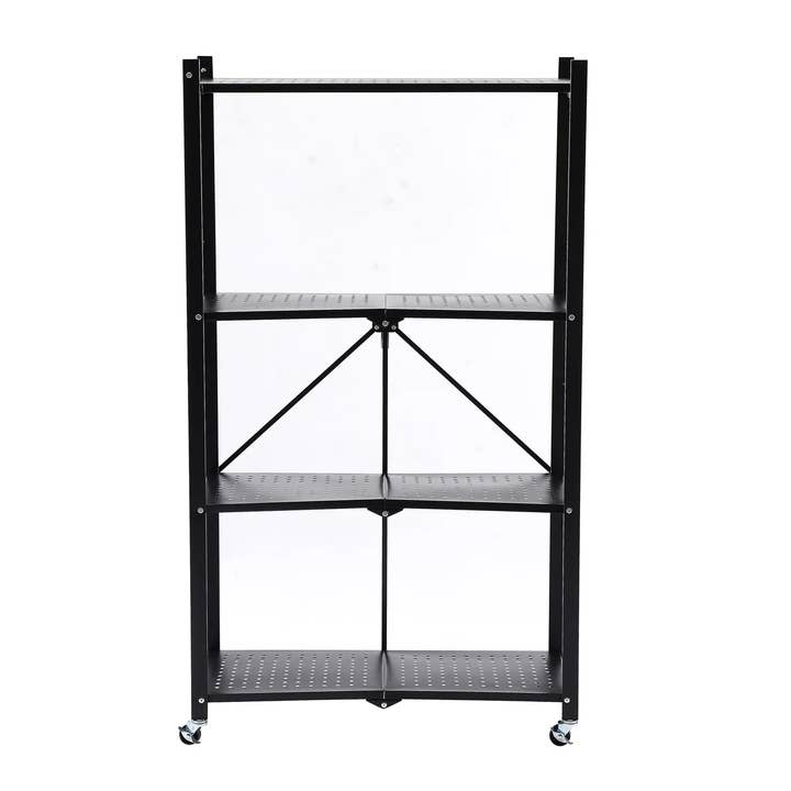 J&V TEXTILES - Wholesale Free-standing shelf - Assembled Black Foldable Metal Storage Shelving Unit - 3 Sizes!11
