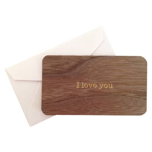 Spitfire Girl - Wholesale Love Card - Mini Wood Greeting Card -I Love You