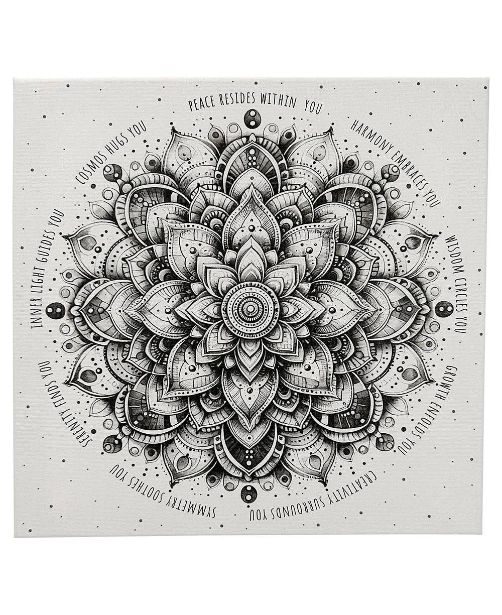 Buddha Groove - Vente Ensembles d'art mural - Impression sur toile murale monochrome Mandala Harmony1