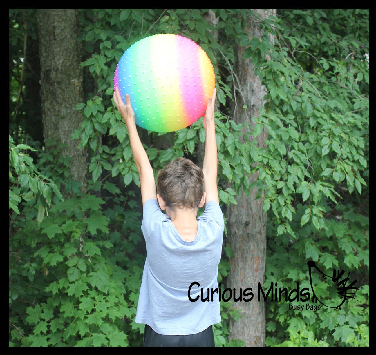 Curious Minds Toys – wholesale Inflatable toy – Child & baby – SET OF 1 Jumbo 18" Rainbow Lightweight Bumpy Inflatable Bal2