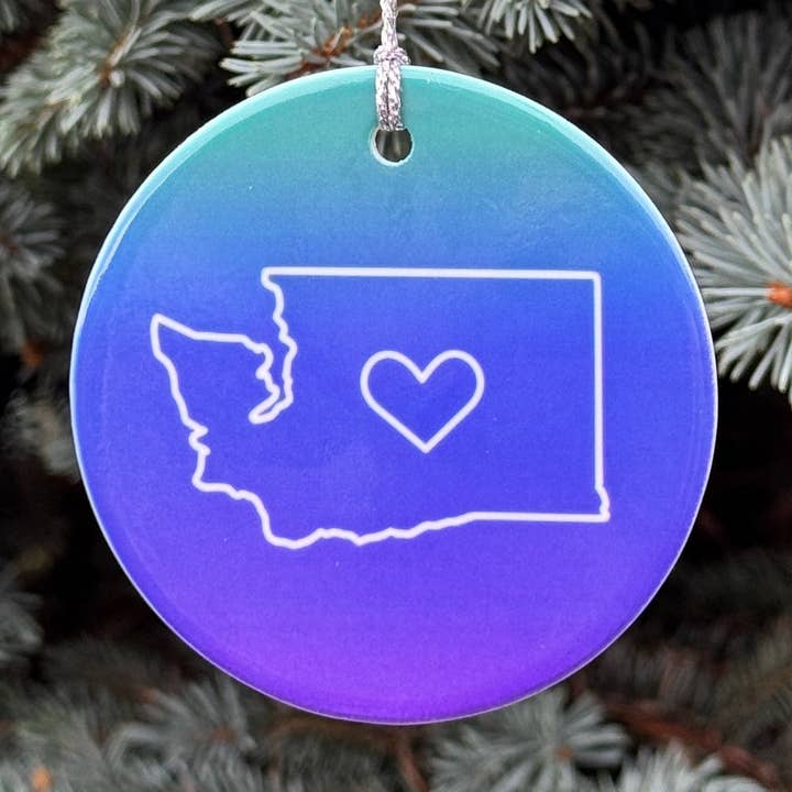 Washington State Love Ornament for wholesale by Three in Kind