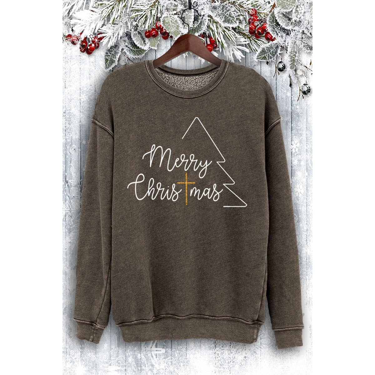 HRTandLUV - Wholesale Graphic Sweatshirt - Women's - MERRY CHRISTMAS GLITTER MINERAL SWEATSHIRTS2