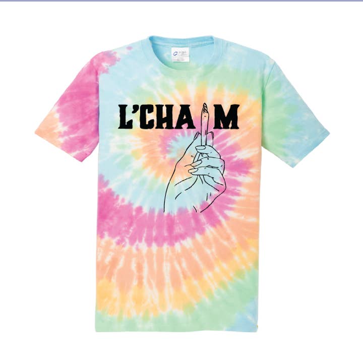 T-shirt tie-dye L'Chaim pour la vente par Tokin' Jew