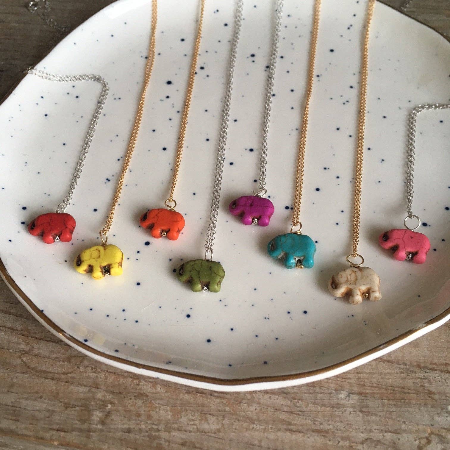 Erin McDermott Jewelry - Wholesale Pendant/Charm Necklace - Colorful Mini Lucky Elephant Necklaces8