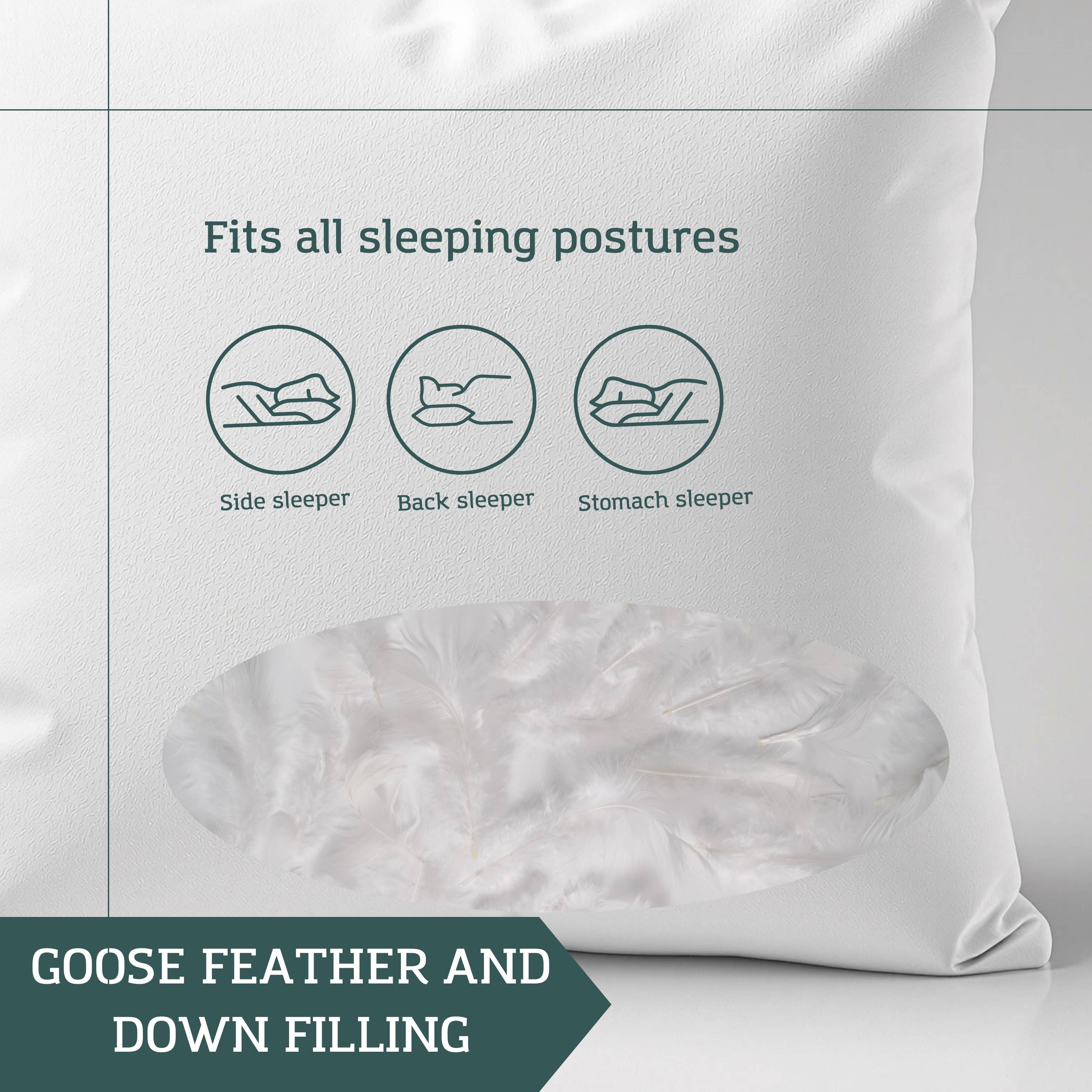 India's Heritage – Großhandel Zierkisseneinsatz – Feder- und Daunenkissen, 60 cm x 60 cm6