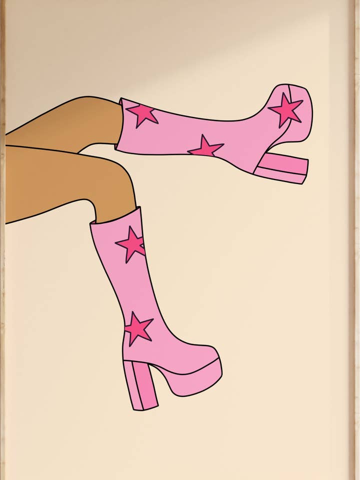 Impressão Artística Botas Estrela por atacado de Funky Dory