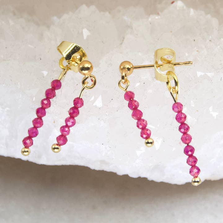 Brinco Duplo com Pedra de Nascimento da Idade de Ouro por atacado de Veluna