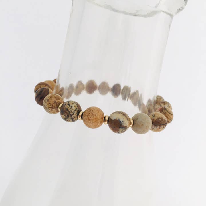 Picture Jasper Beaded Stretch Bracelet for wholesale by HL Stacks