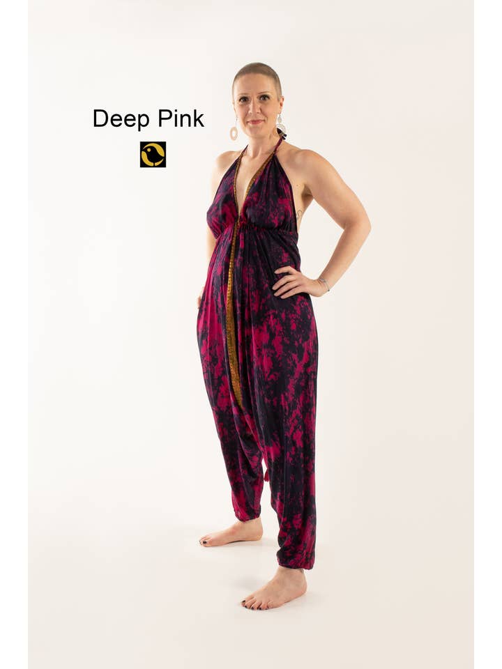 Tweedy – wholesale Overaller - Dam – Återvunnen Silk Jumpsuit: Rosa