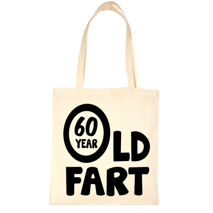 Print4U - Vendita all'ingrosso Borsa tote - Donna - Divertente borsa da donna per la spesa a forma di scoreggia per 60 anni, idea regalo
