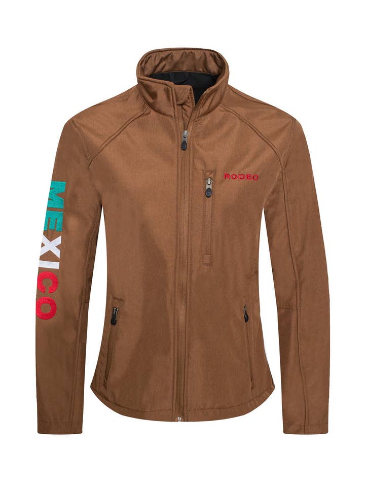 Women's Western Aztec Print Jacket - LJ650EMB-MHL-COGNAC for wholesale by Rodeo Clothing