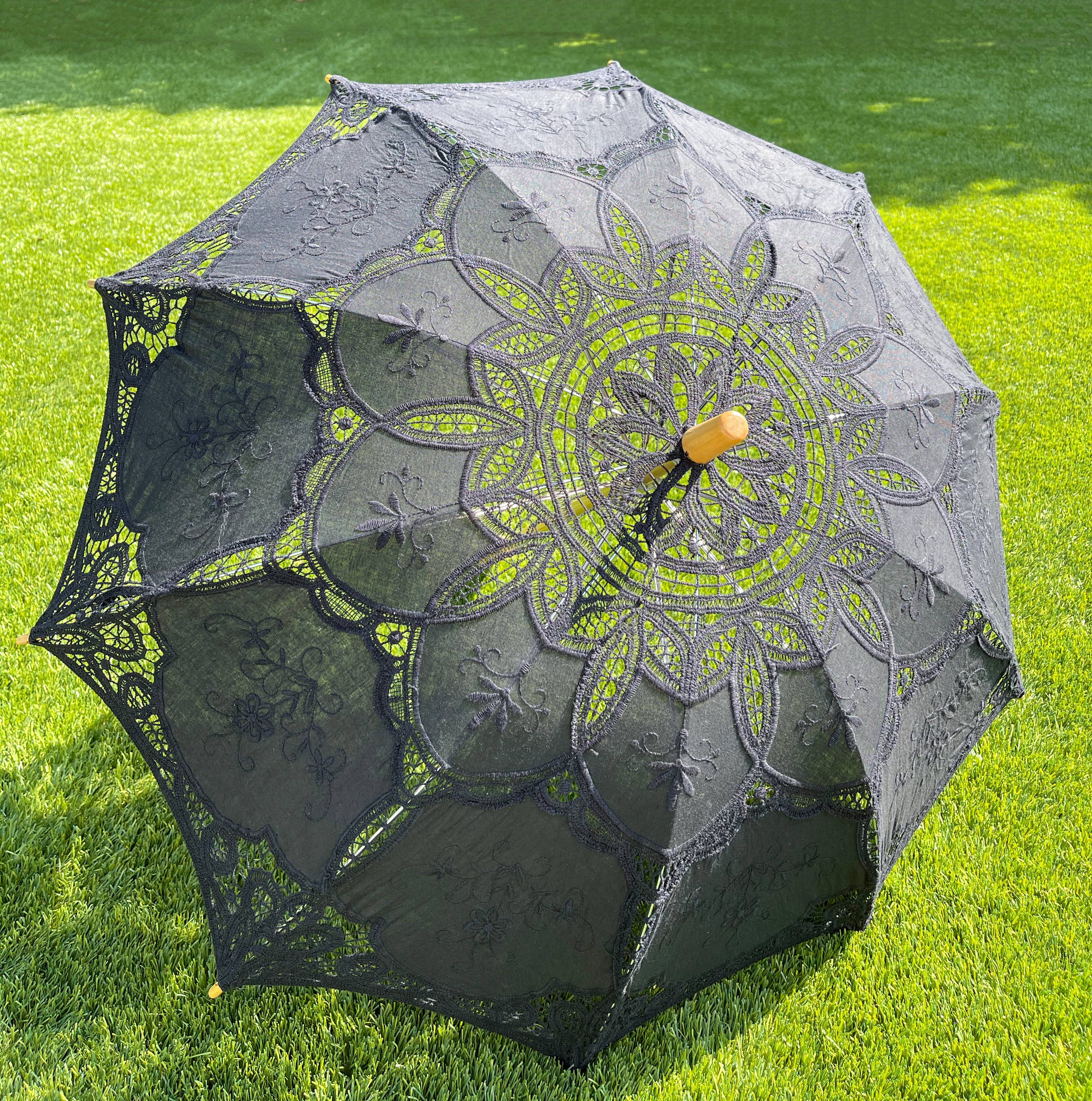 Floris Linens - Wholesale Umbrella - Women's - Cotton Victorian Lace and Fabric Parasol/Umbrella0