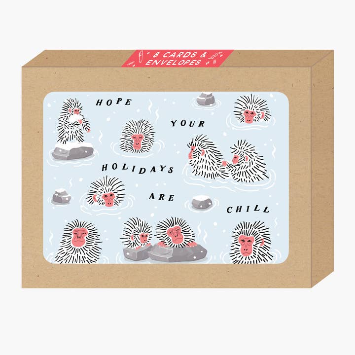 Carte de vacances des singes des neiges pour la vente par Party of One