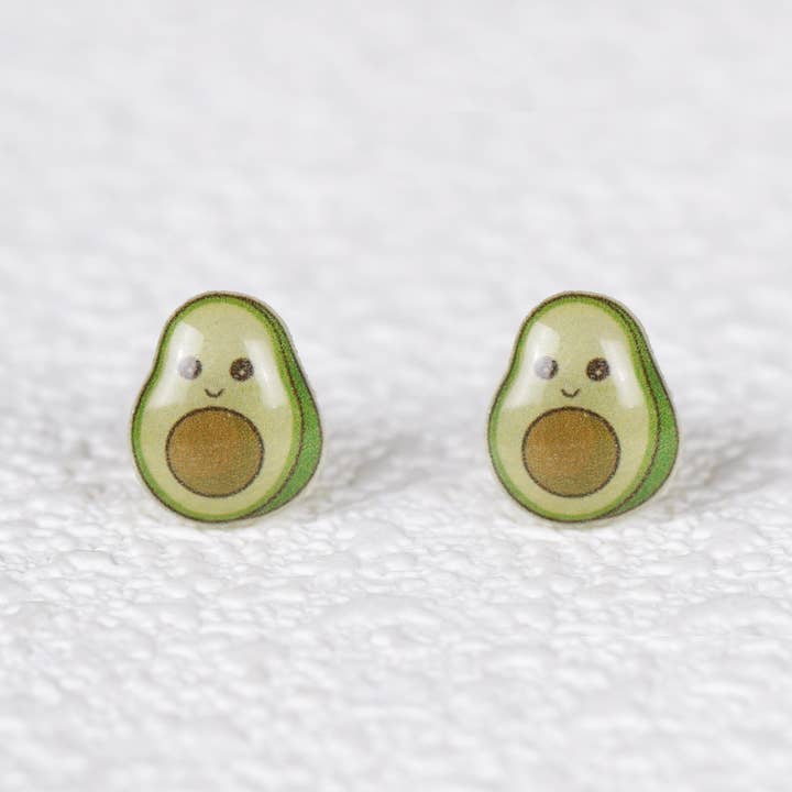 littleoneusa - Wholesale Stud/Post Earrings - Avocado Fruit Titanium Earring Studs1