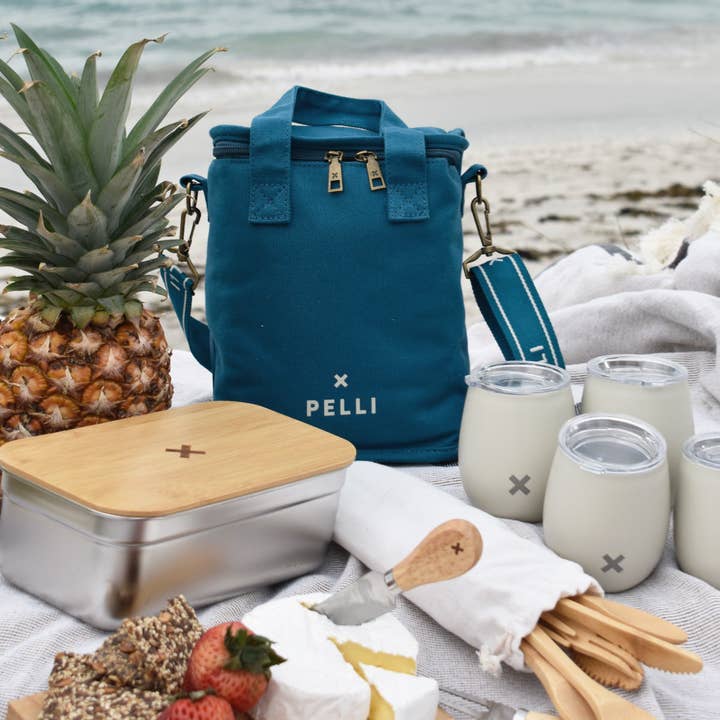 Outside of the Box Cask - Wine Cask Cooler Bag in Dark Teal Blue for wholesale on Faire
