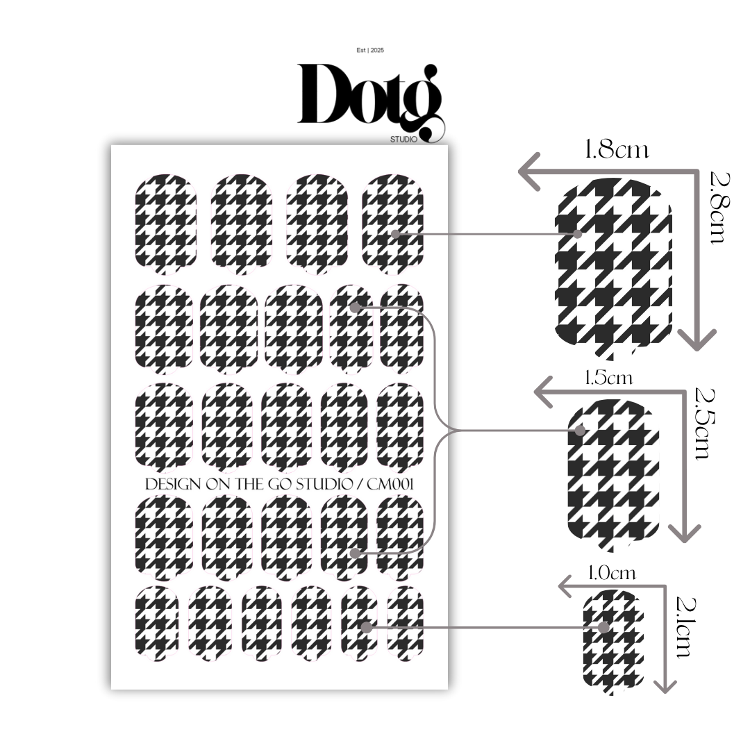 Design on The Go Studio - Wholesale Nail Art/Decal - Houndstooth Nail Wraps DIY Manicure Stickers Decal Strips5