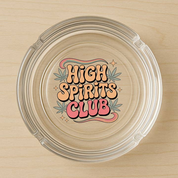 High Spirits Club Glass Ashtray for wholesale by DaisyChainDesignCo