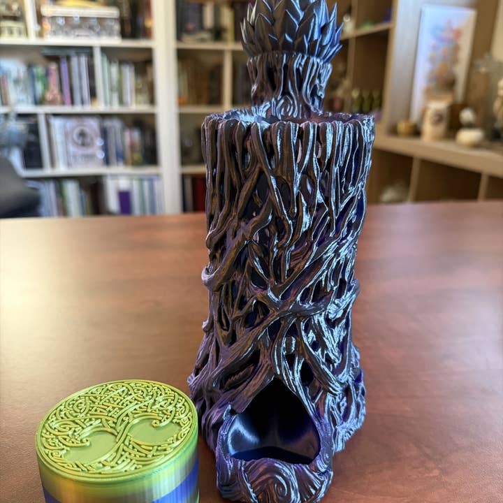 American Carver LLC - Wholesale Dice - Elvin Vine 12oz Dice Tower Mug | TTRPG, D&D, CoC